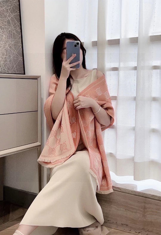 SCARF 195 CM IN MELON ORANGE WOOL 399810
