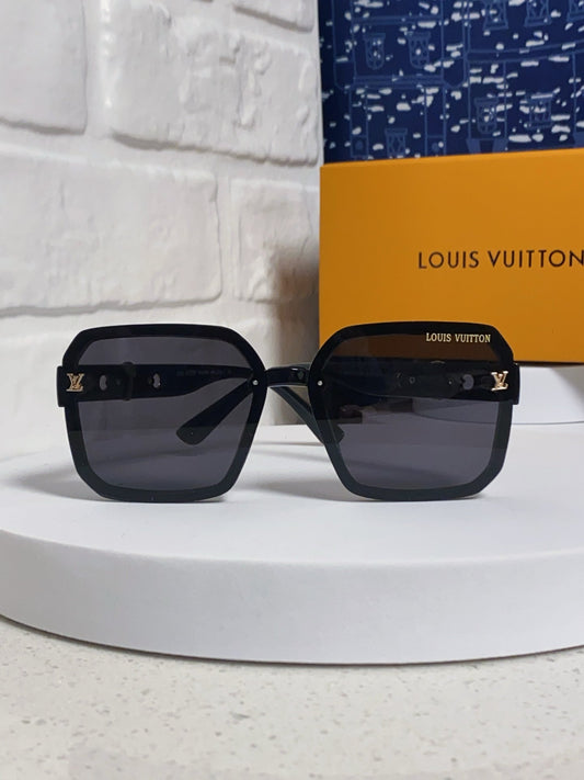 SQUARE SUNGLASSES 573321 IN BROWN ACETATE BLACK LENS MONOGRAM LOGO