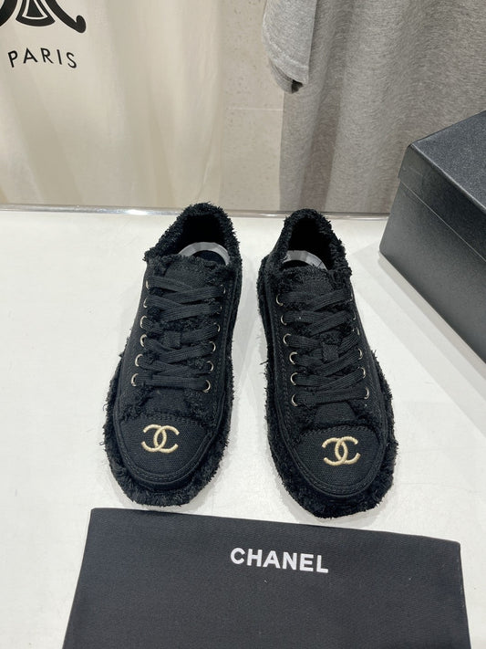 CC SNEAKER BLACK DENIM FABRIC