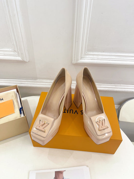 SHAKE MARY JANE HIGH HEEL 12 CM IN BISQUE BEIGE CALFSKIN