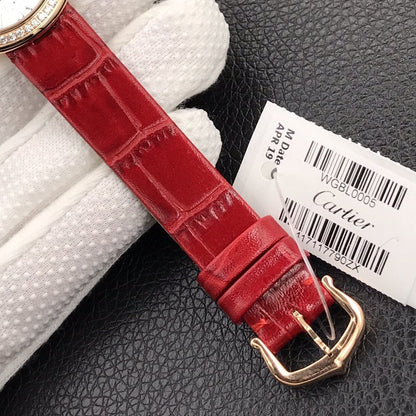 BALLON BLANC DE CARTIER QUARTZ ROSE GOLD CASE DIAMOND BEZEL