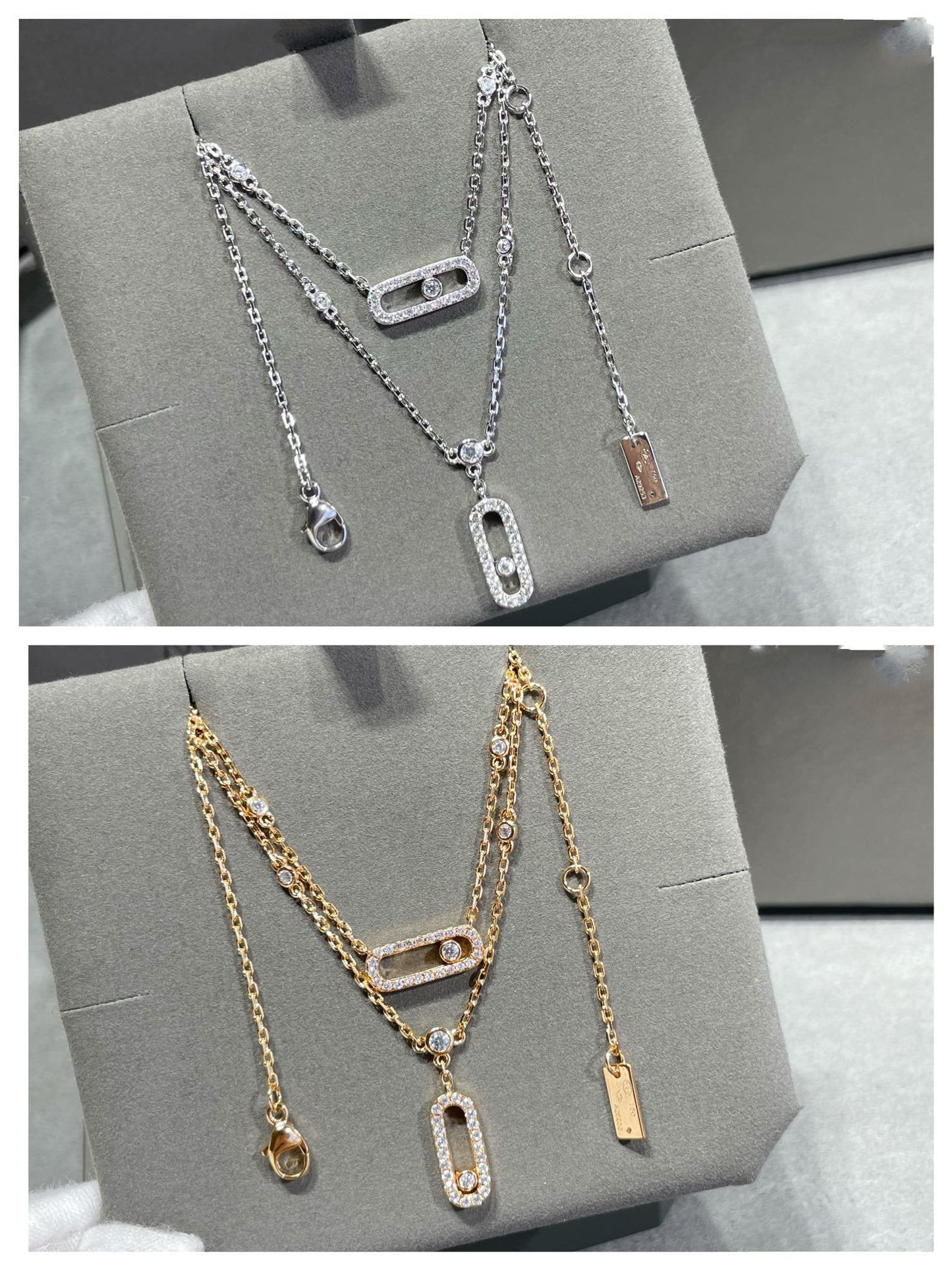 MOVE 2 ROW DIAMOND NECKLACE