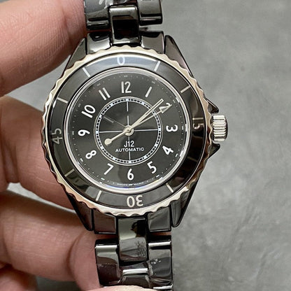 J12 Automatic Black Ceramic White Numerals Black Dial