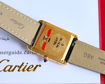 TANK MUST SMALL GOLD LEATHER STRAP WHITE DIAL