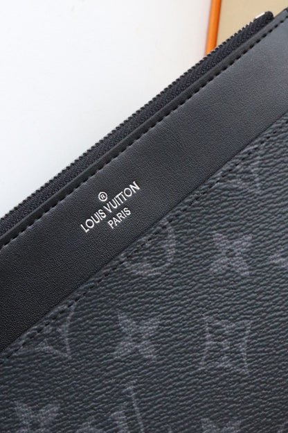 LV SLIM PURSE BLUE MONOGRAM CANVAS 20CM