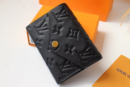 VICTORINE WALLET 12CM BLACK MONOGRAM EMPREINTE LEATHER