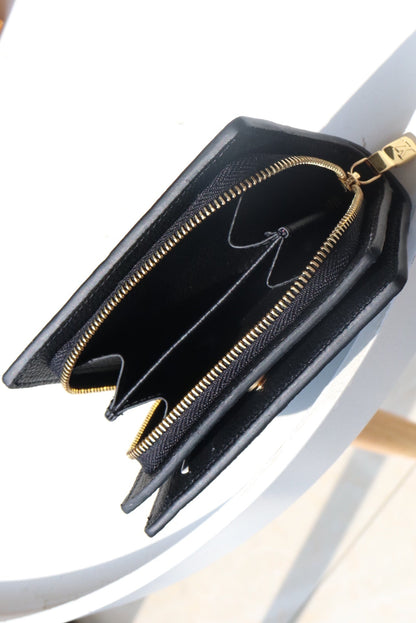 CLEA WALLET 12CM BLACK MONOGRAM EMPREINTE LEATHER