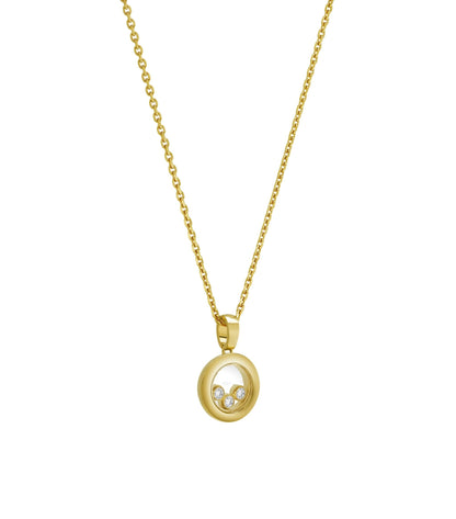HAPPY PEDANT GOLD 3 DIAMOND NECKLACE