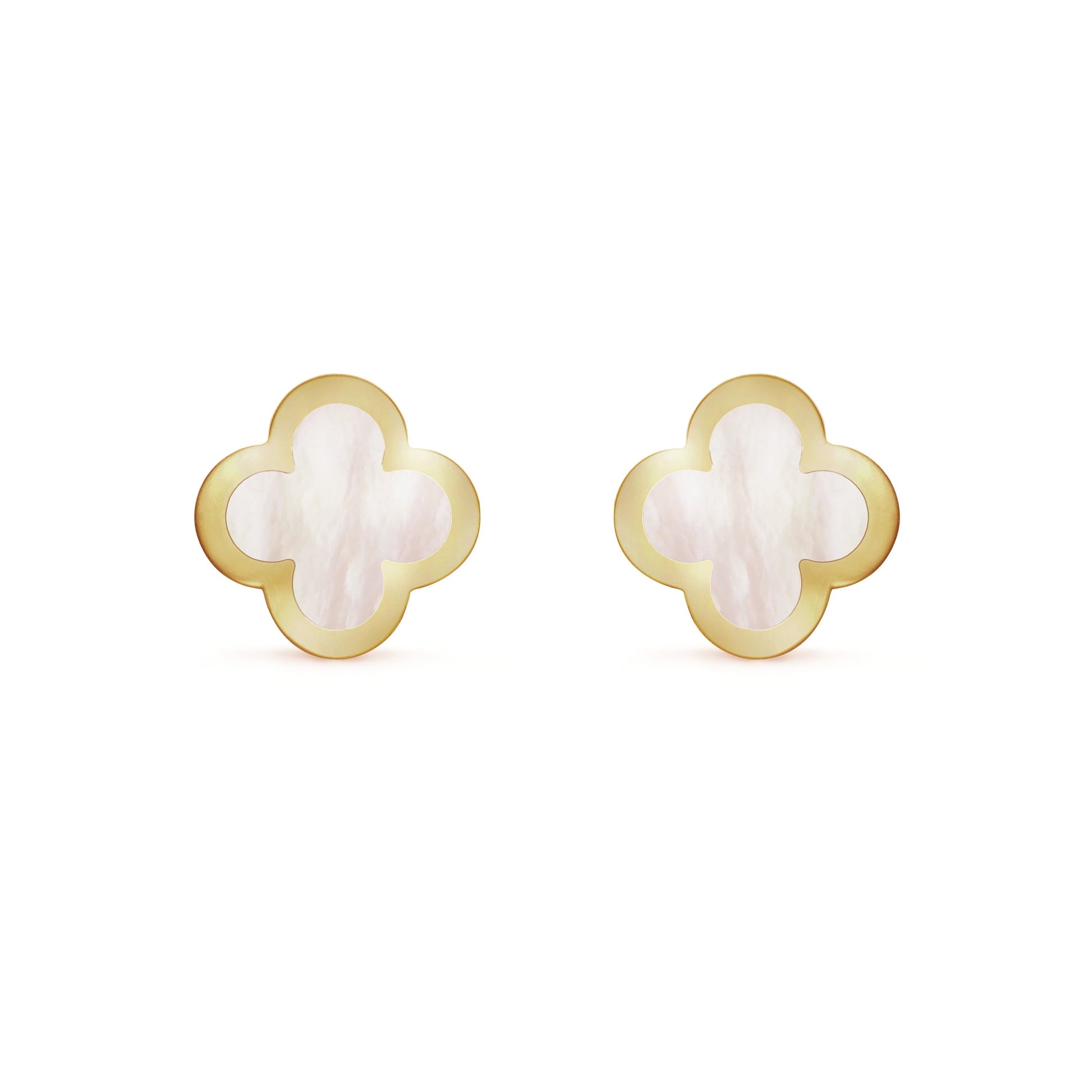 PURE CLOVER MOP PINK GOLD EARRINGS