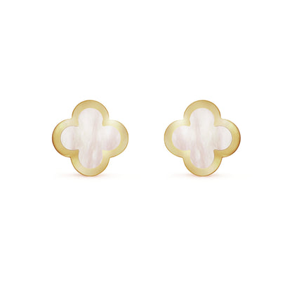 PURE CLOVER MOP PINK GOLD EARRINGS