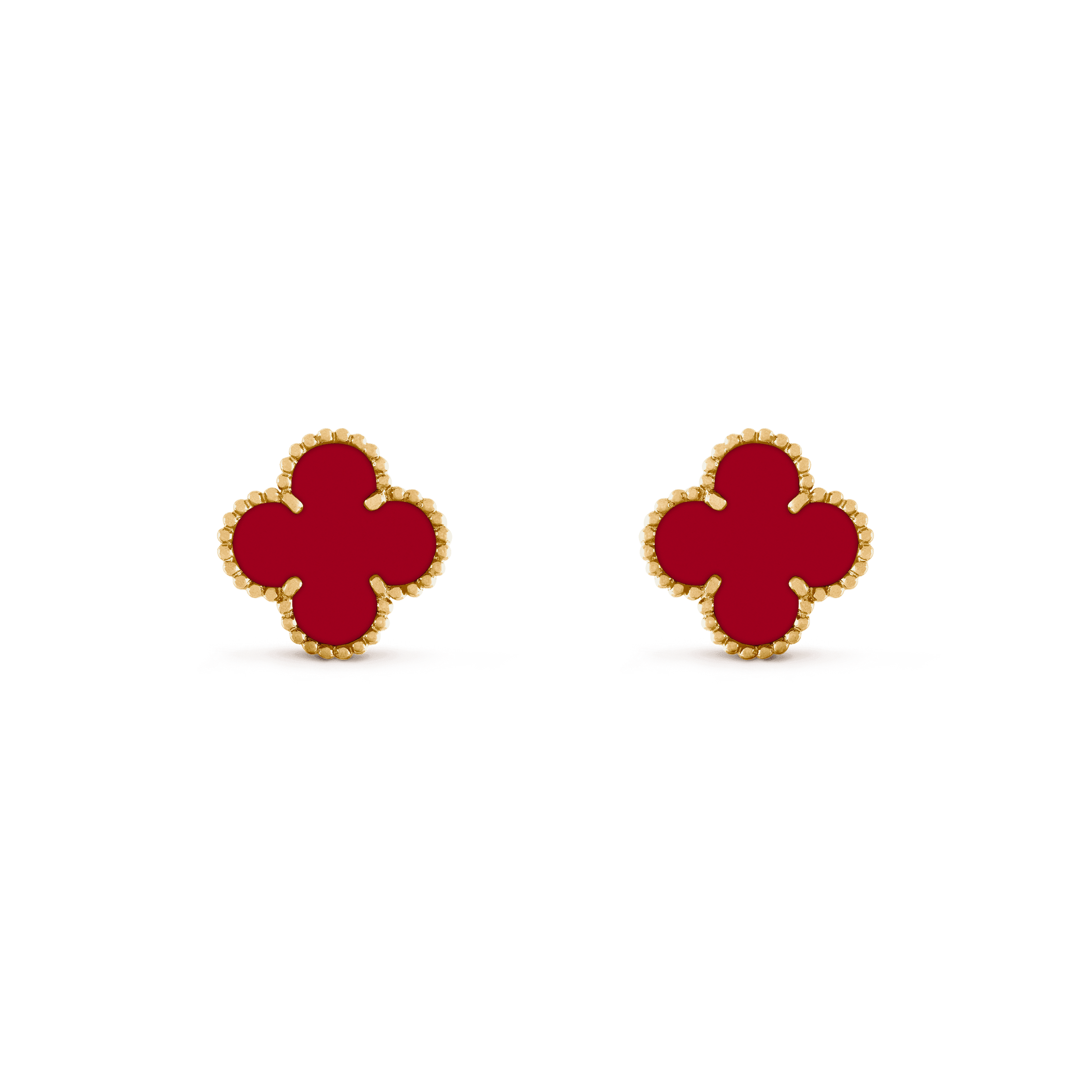 CLOVER MEDIUM CARNELIAN PINK GODL EARRINGS