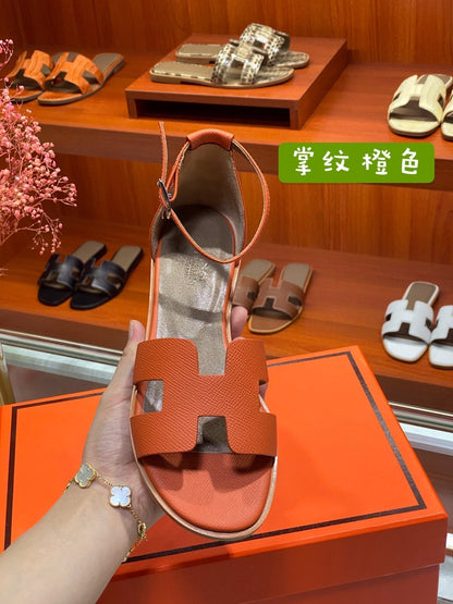 SANTORINI SANDAL ORANGE CALFSKIN