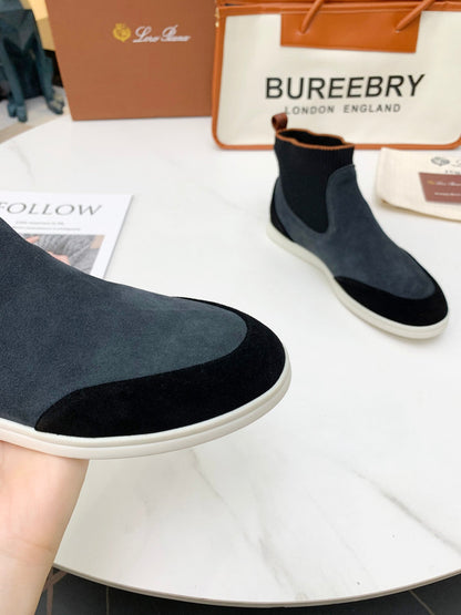 LP CHARMS ANKLE BOOTS BLACK AND GRAY CASHMERE FABRIC