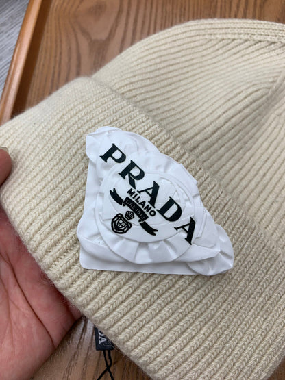 BEANIE HAT IN BISQUE BEIGE WOOL 431355