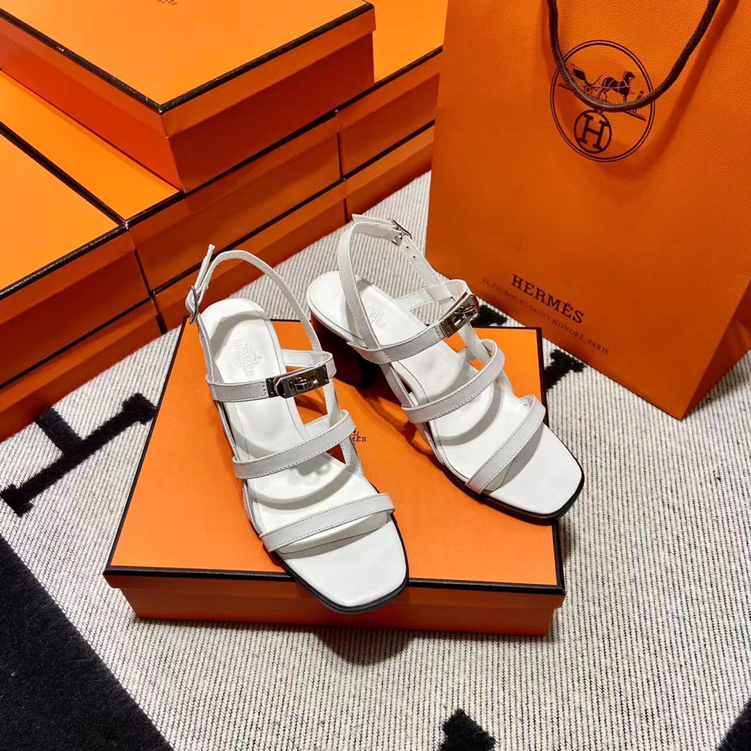 MID - SANDAL WHITE CALFSKIN