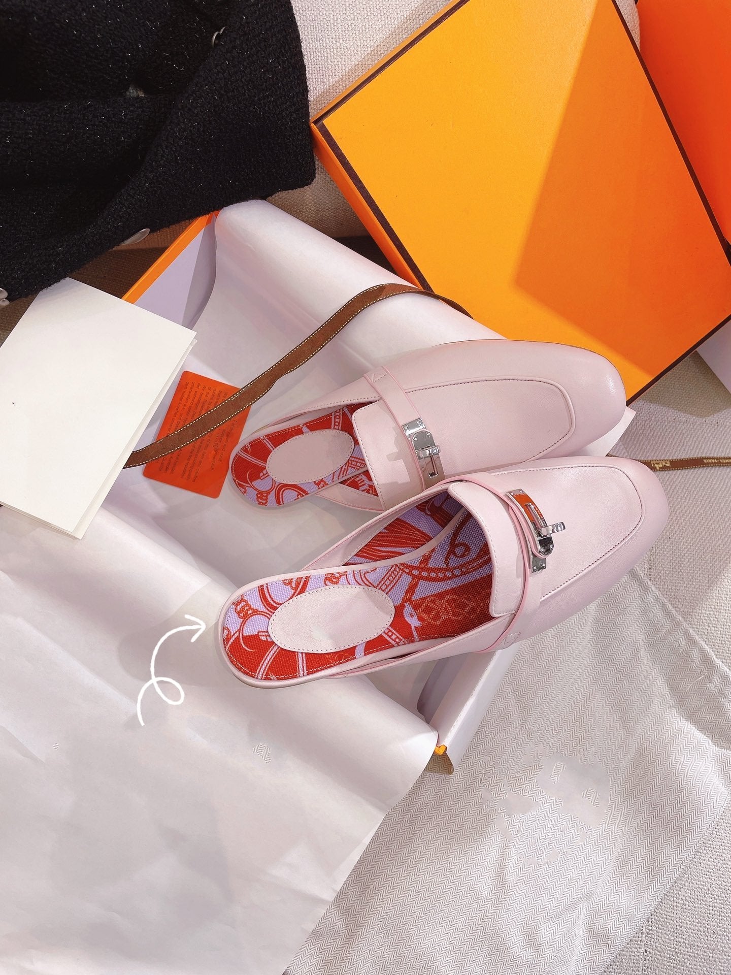 0Z Mule Pink Calfskin