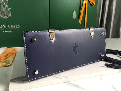 SAÏGON PM BAG 28 IN NAVY BLUE GOYARDINE CANVAS AND CALFSKIN