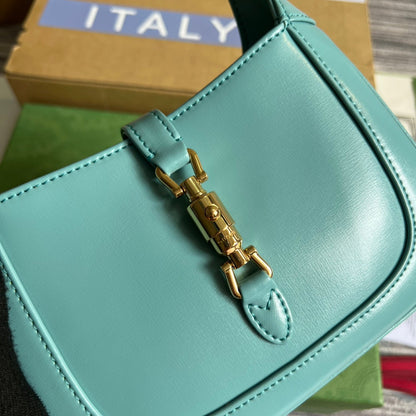 GG JACKIE MINI 19 SHOULDER BAG IN PASTEL BLUE CALFSKIN
