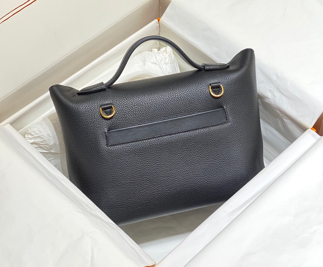 MINI 24/24 29CM IN BLACK EVERCOLOR CALFSKIN GOLD KELLY BUCKLE