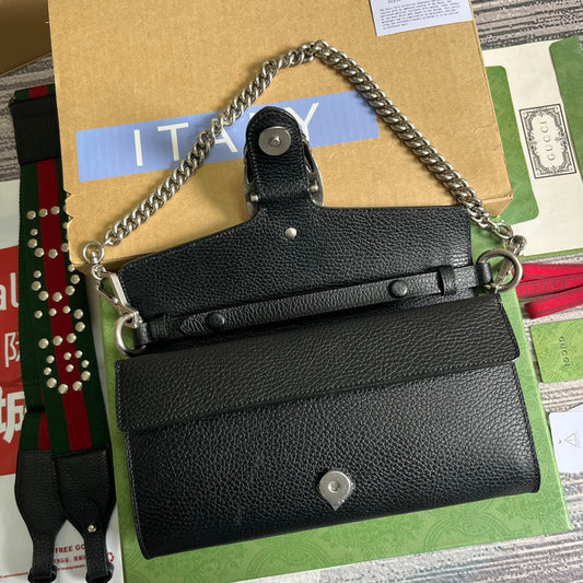 DIONYSUS SMALL 25 BAG IN BLACK CALFSKIN