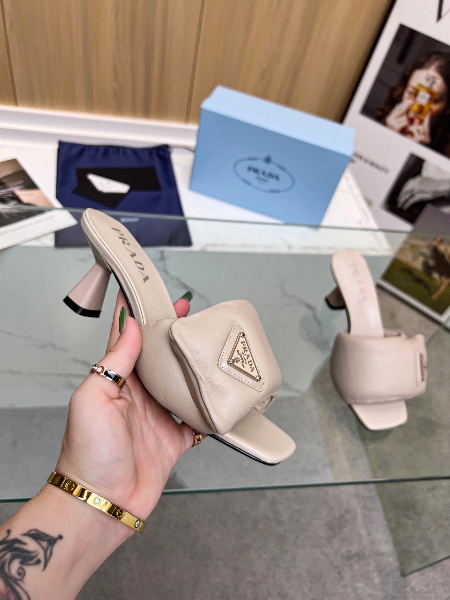 PRA SOFT PADDED NAPPA SANDALS 60 CHAMPAGNE LAMBSKIN