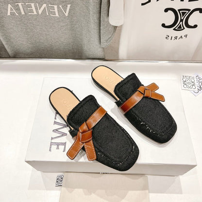 LW GATE BELTED MULE BLACK DENIM