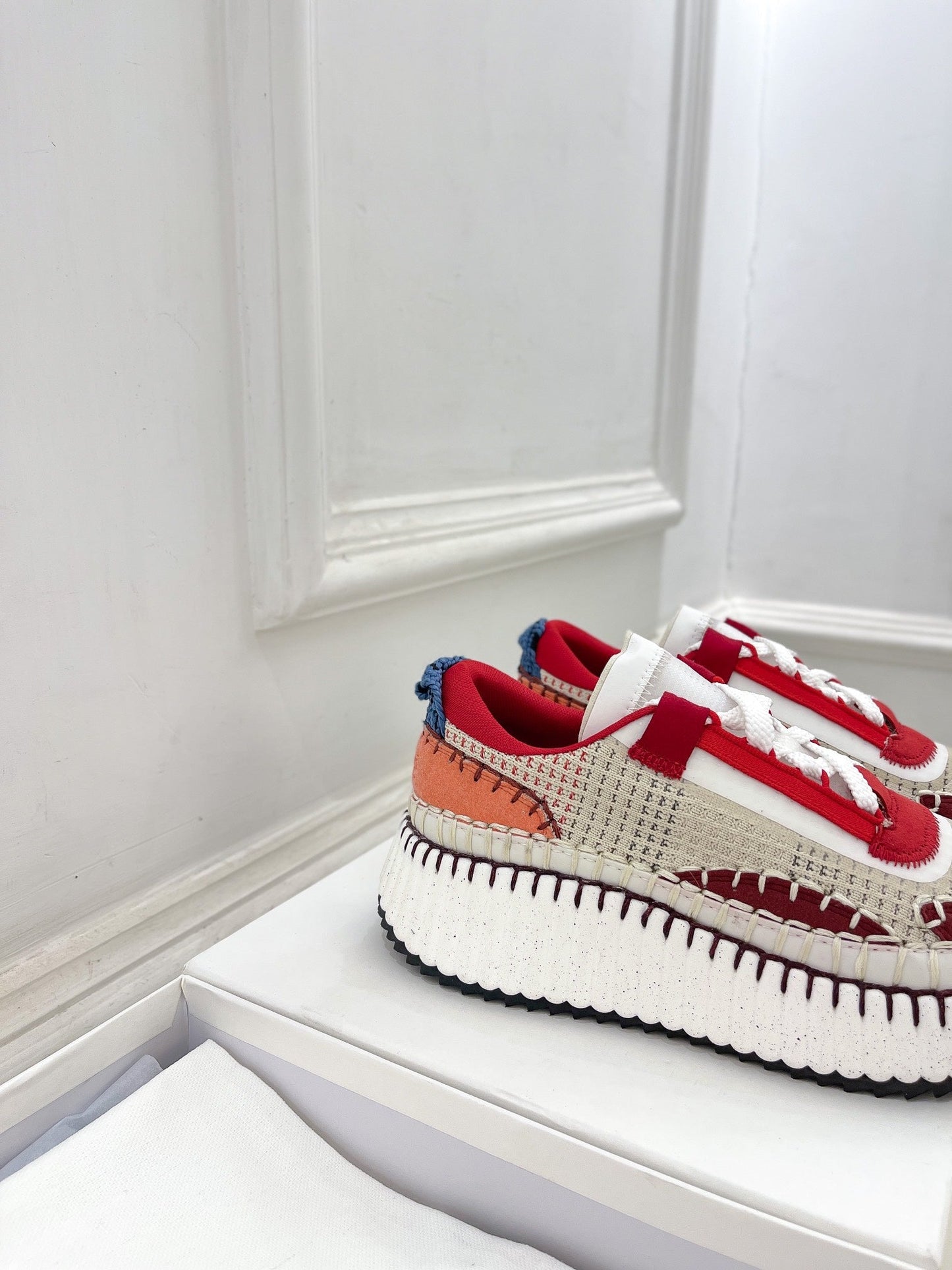 NAMA SNEAKER IN CHERRY RED MIX COLORFUL SPECIAL FABRIC