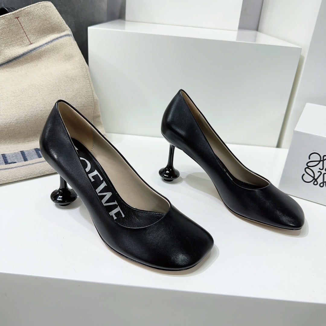 LW TOY PUMP 95 BLACK CALFSKIN