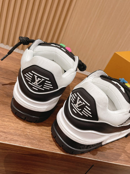 LV Trainer Maxi Sneaker White Mix Black Calfskin