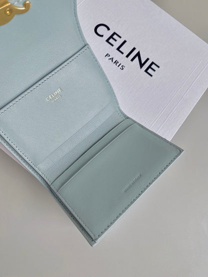TRIOMPHE 9 WALLET TWO-IN-ONE GLACIER BLUE CALFSKIN