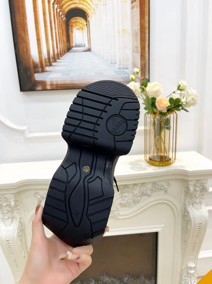 LV ARCHLIGHT 2.0 PLATFORM SNEAKER IN BLACK MIX CHOCOLATE BROWN MIX OF MATERIALS