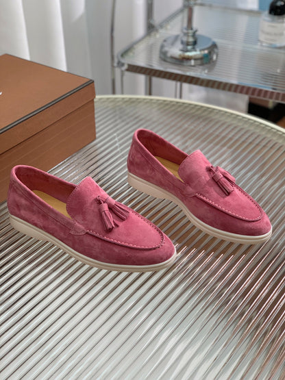 LP SUMMER WALK TASSELS LOAFERS BARBIE PINK SUEDE