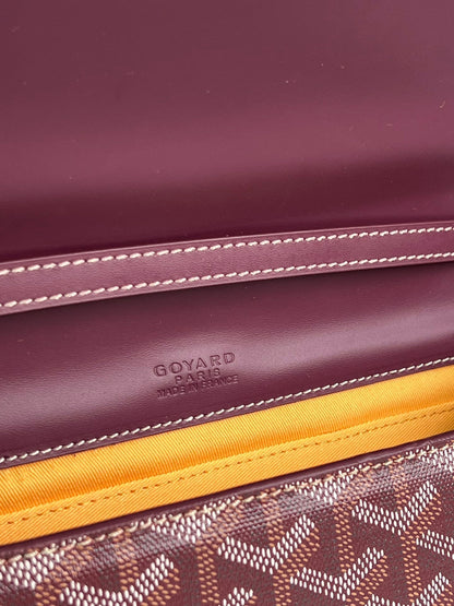 MONTE-CARLO PM CLUTCH 25 IN WINE RED GOYARDINE CANVAS