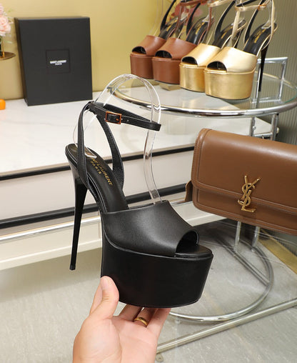 SL SUPER HIGH HEELS SANDAL BLACK CALFSKIN