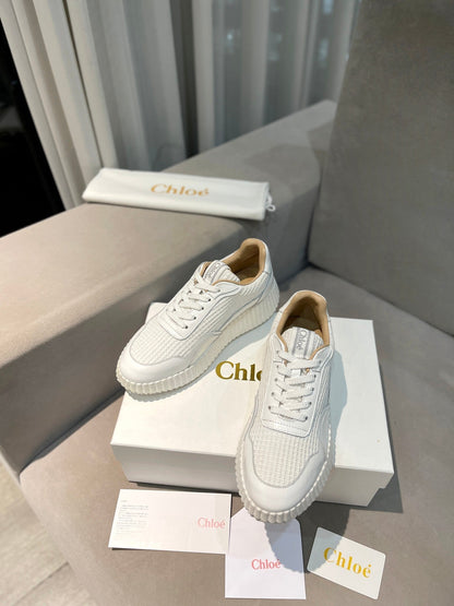 NAMA SNEAKER IN WHITE LAMBSKIN AND SUEDE