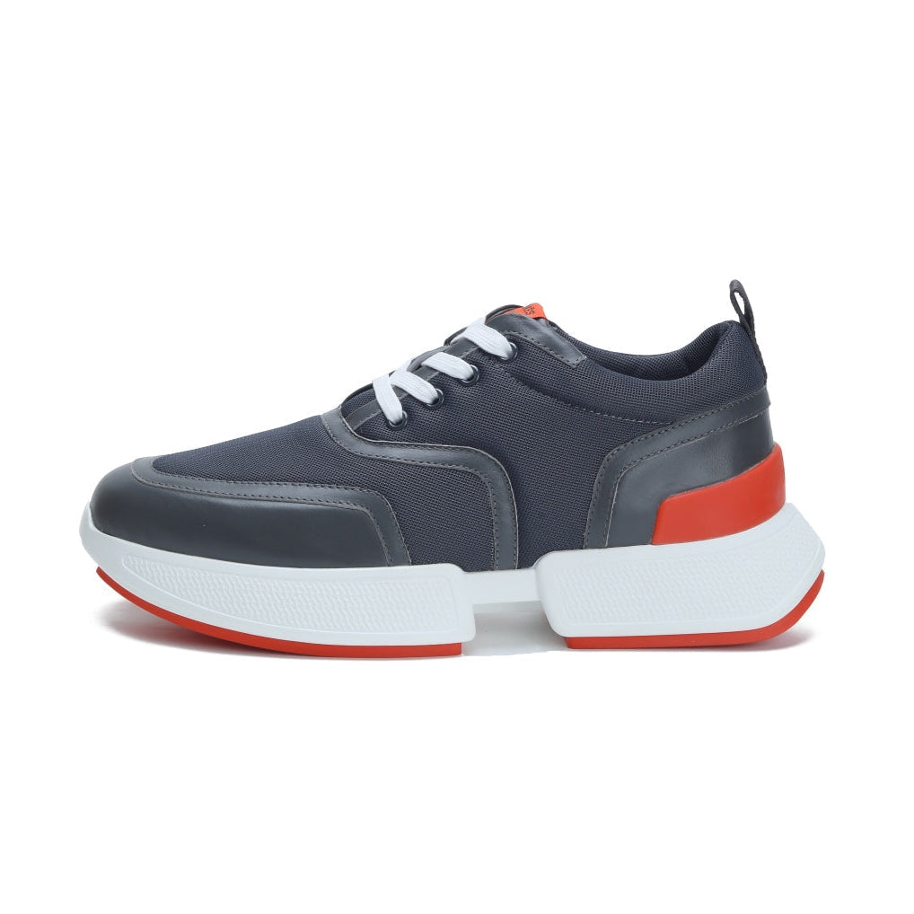 GIGA SNEAKER IN BLACK STITCHED MESH AND CALFSKIN