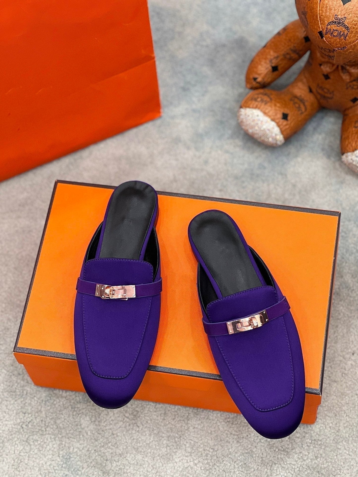 0Z Mule Violet Silk Thick Cloth/Sheepskin