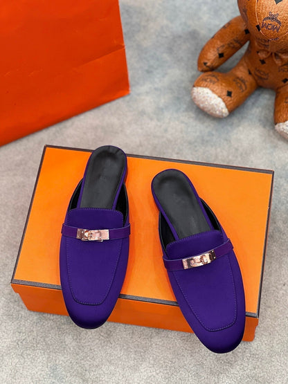 OZ Mule Violet Silk Thick Cloth/Sheepskin