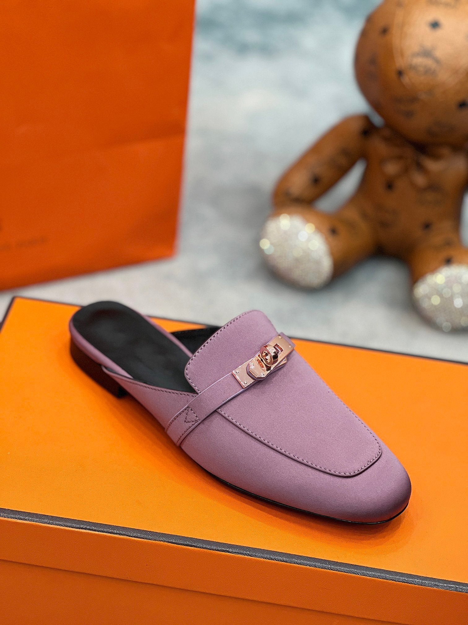 0Z Mule Purple Silk Thick Cloth/Sheepskin