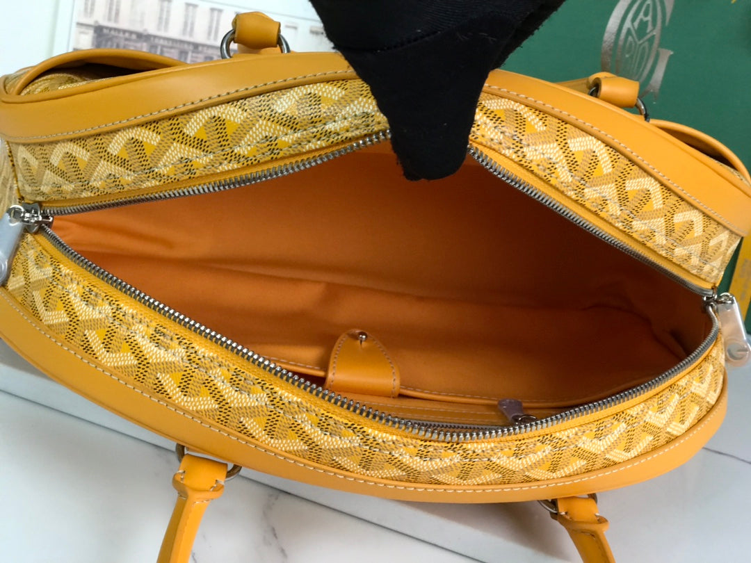 SAINT JEANNE BAG 35 IN YELLOW GOYARDINE CANVAS AND CALFSKIN