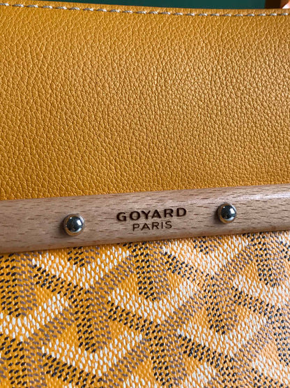 SAIGON SOUPLE BAG 34 IN YELLOW GOYARDINE CANVAS AND CALFSKIN