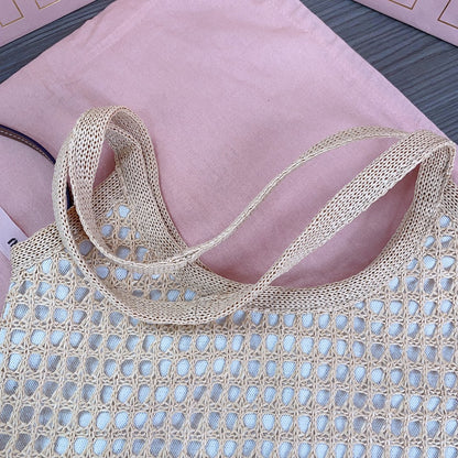 IVY TOTE BAG 40 IN BEIGE MIX WHITE MESH