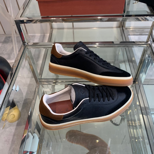 LP TENNIS WALK SNEAKERS BLACK CALFSKIN