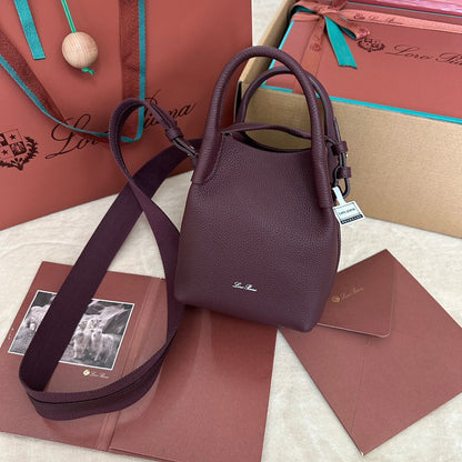 MICRO BALE BAG IN WINE PURPLE CALFSKIN