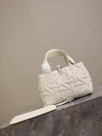 MINI TOUJOURS BAG 23 IN WHITE CANNAGE GRAPHIC CALFSKIN