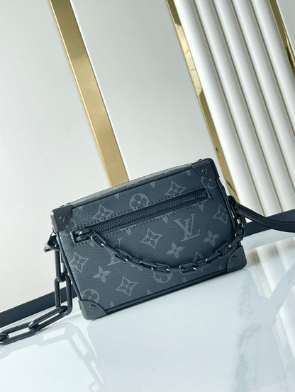 MINI SOFT TRUNK 18 IN GUN METAL MONOGRAM ECLIPSE CANVAS