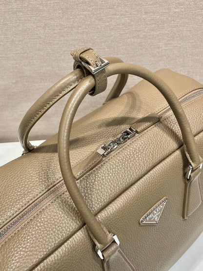 BRIEFCASE 40 IN DRIED MOSS GRAINED CALFSKIN