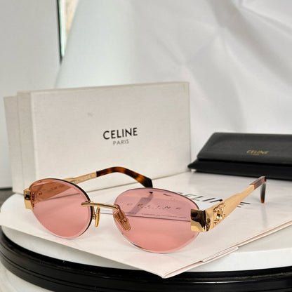 TRIOMPHE OVAL SUNGLASS  CL40240l IN METAL