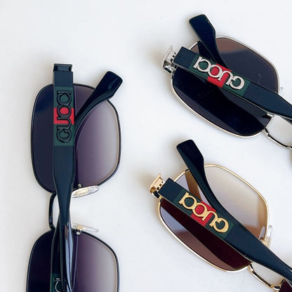 SQUARE FRAME SUNGLASSES GG1407 IN METAL EMBOSSED LOGO
