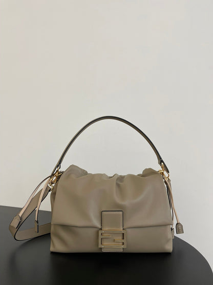 Mamma Bauguette Medium Nappa Leather Dove Grey